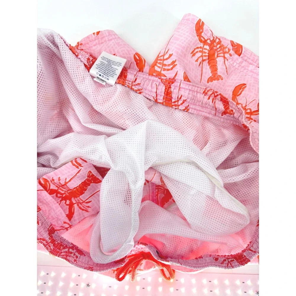 Vineyard Vines Swim Trunks Mens XXL‎ Pink Lobster Print Coastal Preppy Shorts